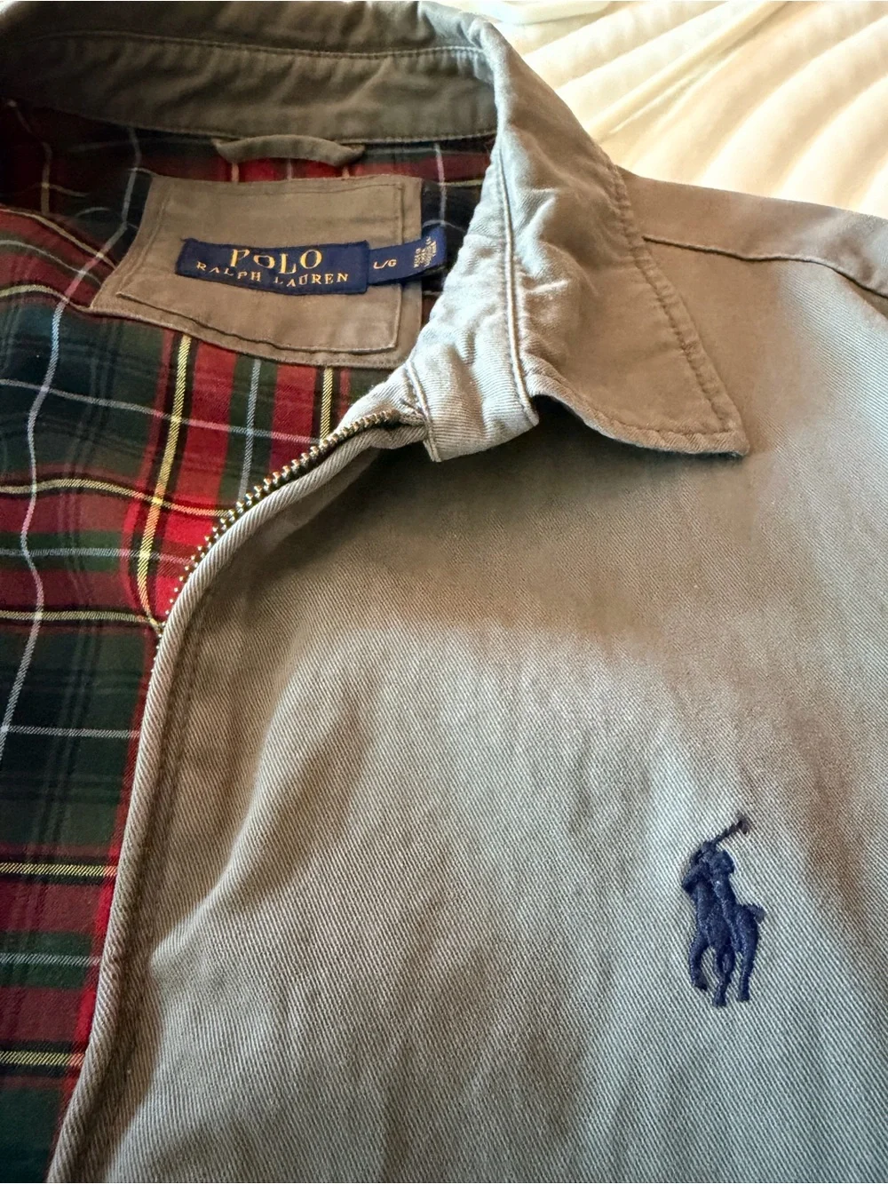 Polo by Ralph Lauren Light Gray Jacket with Navy Logo